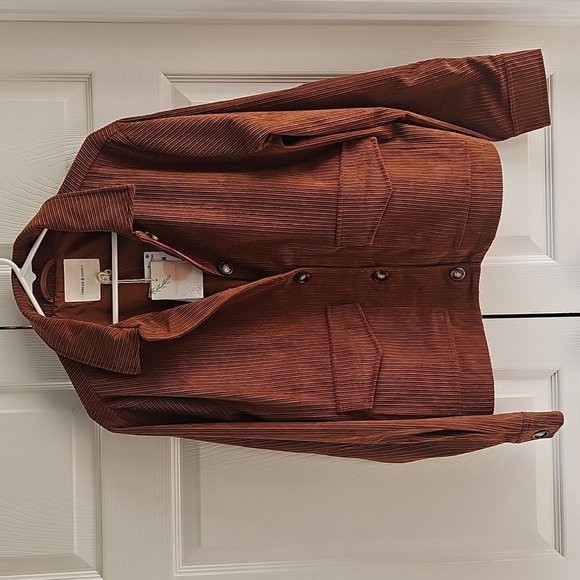 NWT Thread & Supply Hughes Corduroy Button Closure Jacket Large Cognac - Picture 4 of 13